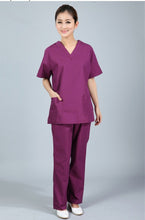 New plus size WoMen's V neck Summer Nurse Uniform Hospital Medical Scrub Set Clothes Short Sleeve Surgical Scrubs