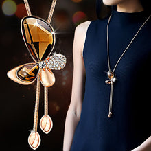 Classic Crystal Butterfly Tassel Long Bijoux New Fashion Necklace