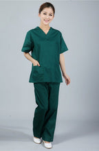 New plus size WoMen's V neck Summer Nurse Uniform Hospital Medical Scrub Set Clothes Short Sleeve Surgical Scrubs