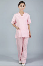 New plus size WoMen's V neck Summer Nurse Uniform Hospital Medical Scrub Set Clothes Short Sleeve Surgical Scrubs