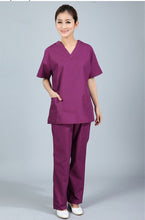 New plus size WoMen's V neck Summer Nurse Uniform Hospital Medical Scrub Set Clothes Short Sleeve Surgical Scrubs