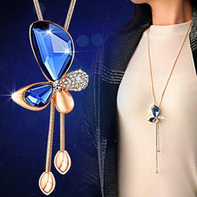 Classic Crystal Butterfly Tassel Long Bijoux New Fashion Necklace