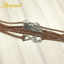 Ajojewel Infinity Love Nursing Bracelet Heart Charm Leather One Direction Bracelet Women Girls Jewelry Mix Wholesale