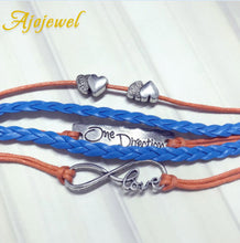 Ajojewel Infinity Love Nursing Bracelet Heart Charm Leather One Direction Bracelet Women Girls Jewelry Mix Wholesale