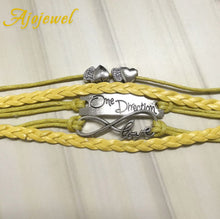 Ajojewel Infinity Love Nursing Bracelet Heart Charm Leather One Direction Bracelet Women Girls Jewelry Mix Wholesale