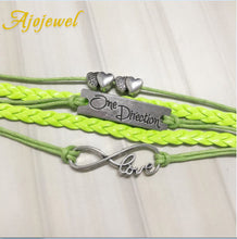 Ajojewel Infinity Love Nursing Bracelet Heart Charm Leather One Direction Bracelet Women Girls Jewelry Mix Wholesale