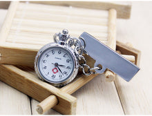 Clip Nurse Doctor Moonlight Pendant Pocket Quartz Red Cross Brooch Nurses Watch Fob Hanging Medical