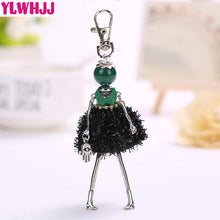 YLWHJJ 2017 brand Doll baby Handmade Cute black keychain for Women Car Pendant  hot Girl Statement fashion Jewelry Bag key chain