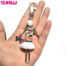 YLWHJJ 2017 brand Doll baby Handmade Cute black keychain for Women Car Pendant  hot Girl Statement fashion Jewelry Bag key chain