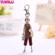YLWHJJ 2017 brand Doll baby Handmade Cute black keychain for Women Car Pendant  hot Girl Statement fashion Jewelry Bag key chain
