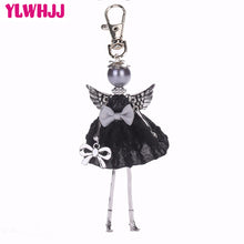 YLWHJJ 2017 brand Doll baby Handmade Cute black keychain for Women Car Pendant  hot Girl Statement fashion Jewelry Bag key chain