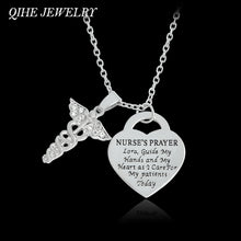 QIHE JEWELRY 2 Style "NURSE'S PRAYER" & "SLP PRAYER" RN Pendant Necklace Registered Nurse Jewelry