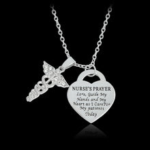 QIHE JEWELRY 2 Style "NURSE'S PRAYER" & "SLP PRAYER" RN Pendant Necklace Registered Nurse Jewelry