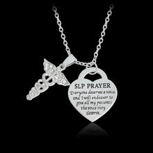 QIHE JEWELRY 2 Style "NURSE'S PRAYER" & "SLP PRAYER" RN Pendant Necklace Registered Nurse Jewelry