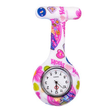 Fashion Colorful Silicone Medical Nurse Watches Portable Brooch Fob Pocket Quartz Watch Hanging Pendant with Clip Gift 12 Styles
