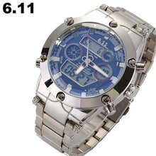 Brand Dual Display Fashion Digital Watch Men Led Full Steel Sports Quartz-Watch Shock Resistant