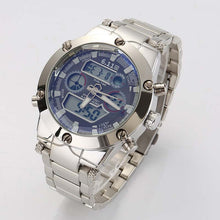 Brand Dual Display Fashion Digital Watch Men Led Full Steel Sports Quartz-Watch Shock Resistant