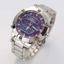 Brand Dual Display Fashion Digital Watch Men Led Full Steel Sports Quartz-Watch Shock Resistant