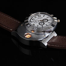 New Metal Portable USB Electronic Lighter with Watch Windproof