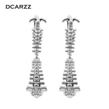 2 Colors Spine Earrings the Human Bones Shape Crystal Stud Earrings for Doctor/Nurse/Graduation Medical Student Science Jewelry