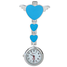 Gnova Platinum Metal Nurse Watch Angel Wings Heart Charm Women Medical Brooch Watch White Cross Analog Quartz Clock A858