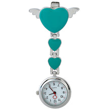 Gnova Platinum Metal Nurse Watch Angel Wings Heart Charm Women Medical Brooch Watch White Cross Analog Quartz Clock A858
