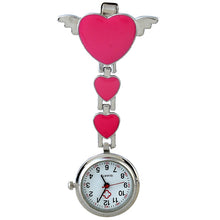Gnova Platinum Metal Nurse Watch Angel Wings Heart Charm Women Medical Brooch Watch White Cross Analog Quartz Clock A858