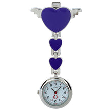 Gnova Platinum Metal Nurse Watch Angel Wings Heart Charm Women Medical Brooch Watch White Cross Analog Quartz Clock A858
