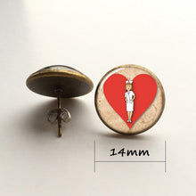Nurse earring, Nurse on behalf of love heart earring glass Photo Gift for Nurse Jewelry earring
