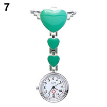 Women Lady Cute Love Heart Quartz Clip-on Fob Brooch Nurse Pocket Watch