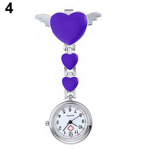 Women Lady Cute Love Heart Quartz Clip-on Fob Brooch Nurse Pocket Watch