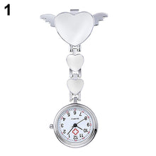 Women Lady Cute Love Heart Quartz Clip-on Fob Brooch Nurse Pocket Watch