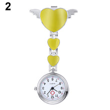 Women Lady Cute Love Heart Quartz Clip-on Fob Brooch Nurse Pocket Watch