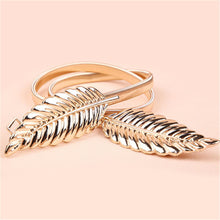 New Fashion Leaf Design Clasp Front Metal Waist Elastic Ceinture Belt