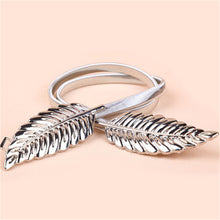 New Fashion Leaf Design Clasp Front Metal Waist Elastic Ceinture Belt