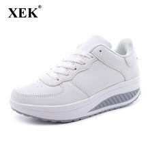 XEK Plus Size Spring Women Flat Platform Shoes Woman White Nursing Shoe Loafers Slip on Moccasins Slimming Shoes woman ST207