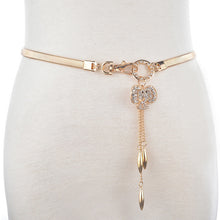 New Fashion Leaf Design Clasp Front Metal Waist Elastic Ceinture Belt