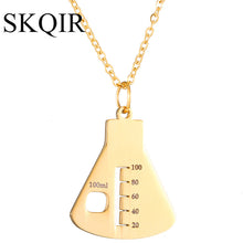 SKQIR Gold Color Medical Sign Container Pendant Necklaces Gold Nurse Necklaces Chain Stainless Steel For Women Jewelry