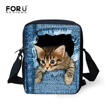 FORUDESIGNS Women Messenger Bags 3D Denim Animal Shoulder Handbag