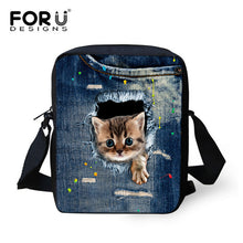 FORUDESIGNS Women Messenger Bags 3D Denim Animal Shoulder Handbag