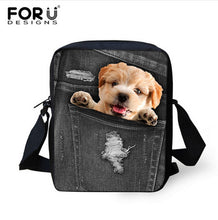 FORUDESIGNS Women Messenger Bags 3D Denim Animal Shoulder Handbag