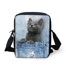 FORUDESIGNS Women Messenger Bags 3D Denim Animal Shoulder Handbag