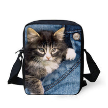 FORUDESIGNS Women Messenger Bags 3D Denim Animal Shoulder Handbag