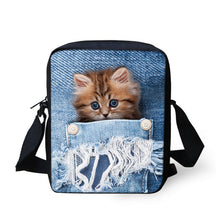 FORUDESIGNS Women Messenger Bags 3D Denim Animal Shoulder Handbag
