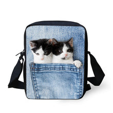 FORUDESIGNS Women Messenger Bags 3D Denim Animal Shoulder Handbag
