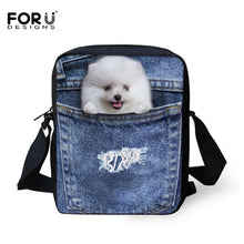 FORUDESIGNS Women Messenger Bags 3D Denim Animal Shoulder Handbag