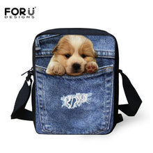 FORUDESIGNS Women Messenger Bags 3D Denim Animal Shoulder Handbag