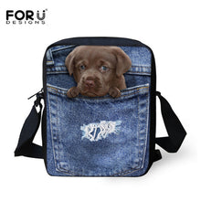 FORUDESIGNS Women Messenger Bags 3D Denim Animal Shoulder Handbag