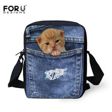 FORUDESIGNS Women Messenger Bags 3D Denim Animal Shoulder Handbag
