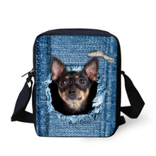 FORUDESIGNS Women Messenger Bags 3D Denim Animal Shoulder Handbag